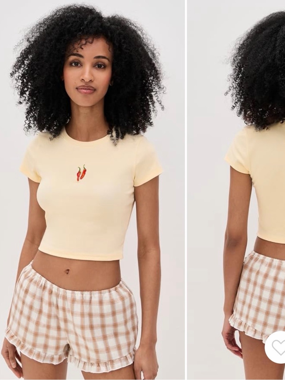 Bailey Rose Chili Embroidered Butter Yellow Baby Tee